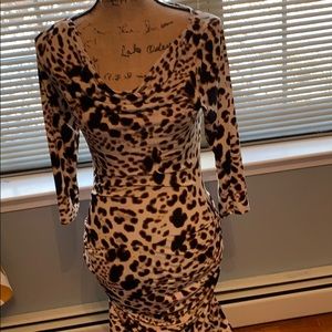 Animal print Jennifer Lopez boatneck dress